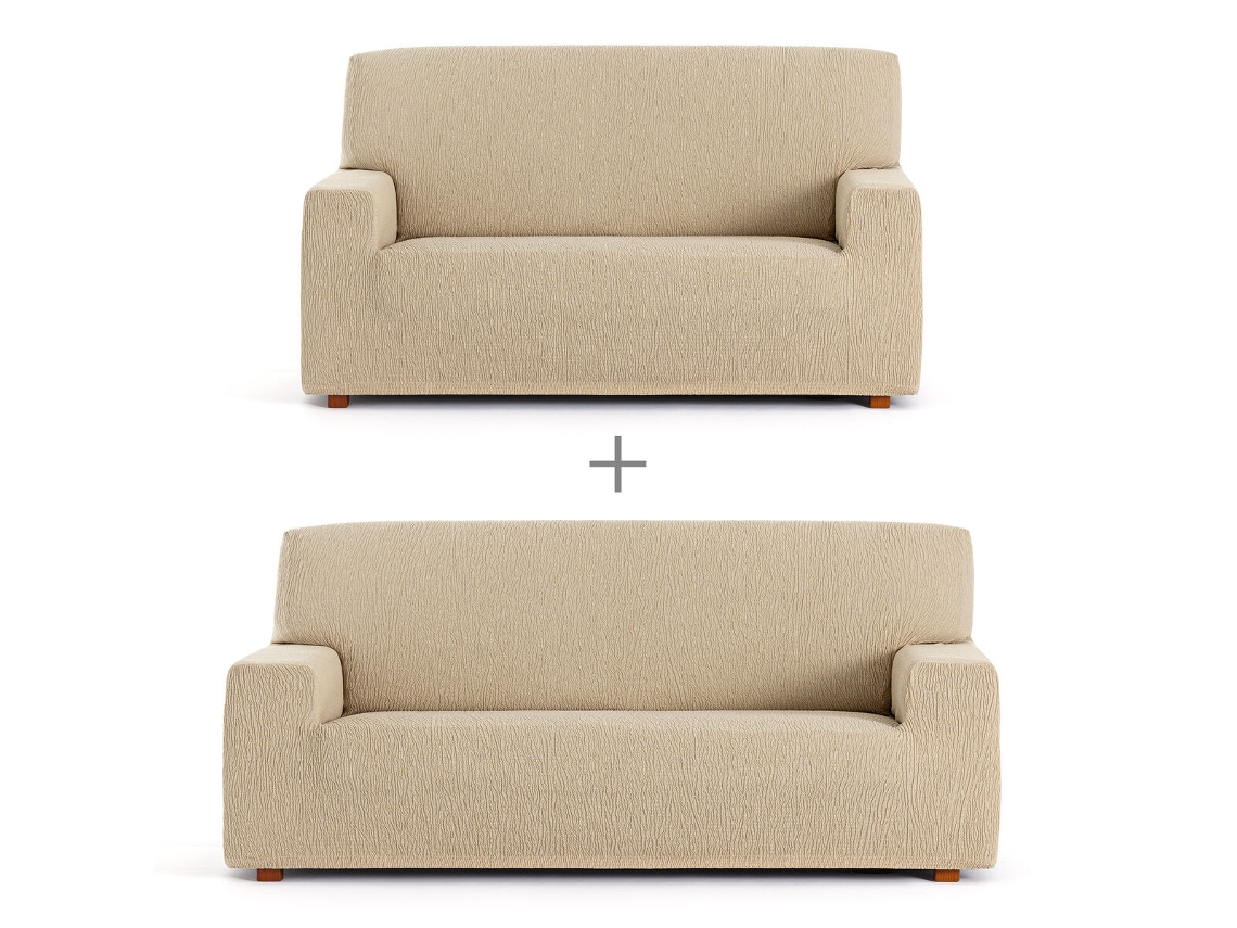 Juego de fundas para sofá EYSA TROYA Beige 70 x 110 x 210 cm 2 Piezas