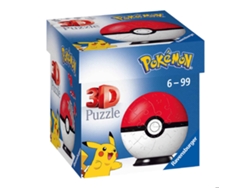 Puzzle 3D RAVENSBURGUER Pokémon Pokéball Classic (Edad Mínima: 6 Años - 55 Piezas)