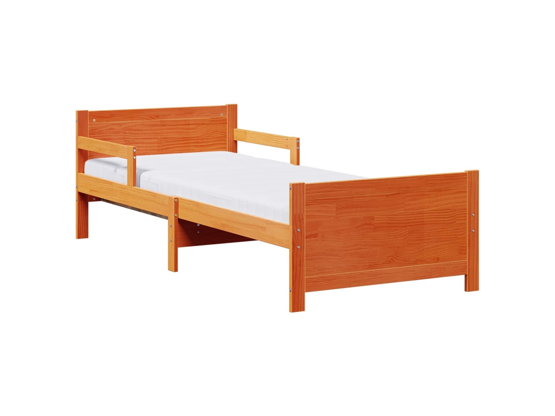 Syfax™ Marco De Cama Con Colchón Extensible Marrón 80 X 200 Cm