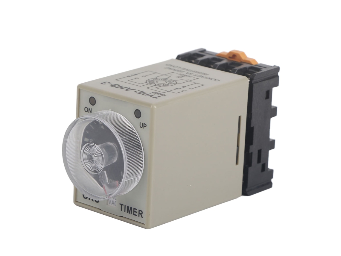 Relé De Activación Con Retardo De Tiempo Y Base, Ajustable De 0 A 10 Segundos, Tensión Ca 110 V, Ah3-3, Resistente Al Agua Y Al Polvo.