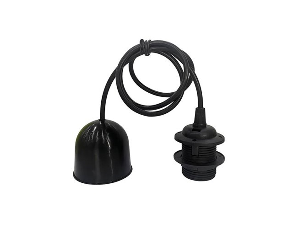 Lámpara colgante Cuval E27 1m negra Gsc