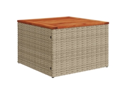 Mesa de Jardín 55x55x37 cm Pata de Mimbre y Madera de Acacia Beige MAISON EXCLUSIVE