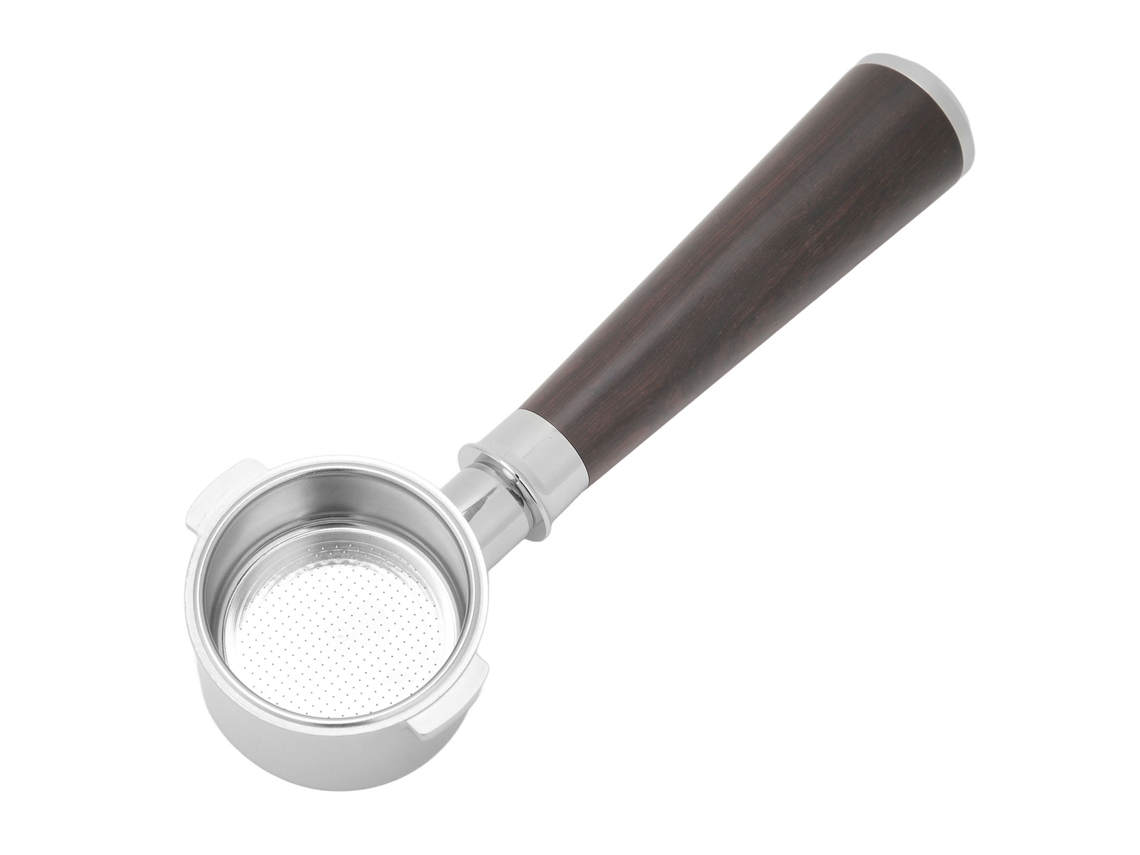 Portafiltro Sin Fondo De Acero Inoxidable De 51 Mm Con Mango De Madera Para Cafetera Delonghi Eco310