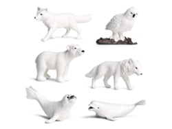 Ats-6 Piezas Mini Figuras De Animales Marinos Del Círculo Ártico, Juguetes De Simulación Y Modelos Educativos Para Niños