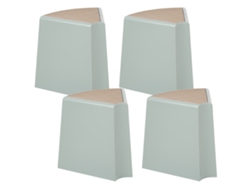 Conjunto De 4 Tamboretes De Jardim Beliani Evros De Abs (material Sintético Duradouro) Verde 43x35x45