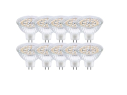 Bombilla Led Gu5.3 Mr16 De 12 V Y 3 W, Equivalente A 30 W, Luz Blanca Cálida De 3000 K, Paquete De 10 clase Energética Smr