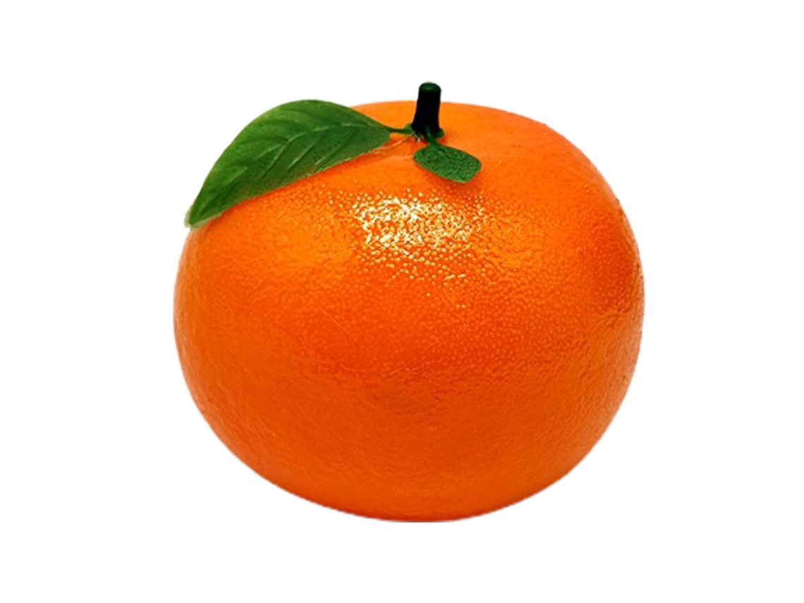 Naranja artificial decorativa con hojas