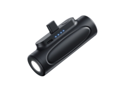 Cargador inalámbrico portátil STELASPLEN Pocket Capsule con linterna de emergencia y conector Apple.