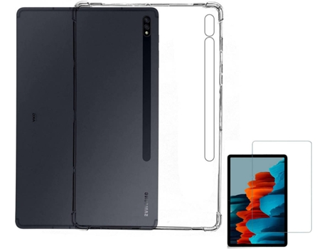 Kit Carcasa + Protector de Pantalla Samsung Tab S7 FE Esquinas Reforzadas Transparente