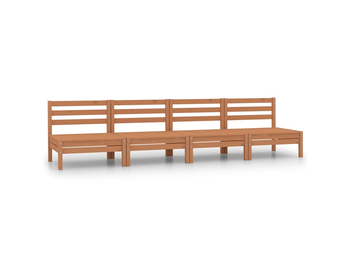 Maison Exclusive - Juego De Muebles De Jardín 4 Pzs Madera Maciza Pino Marrón Miel