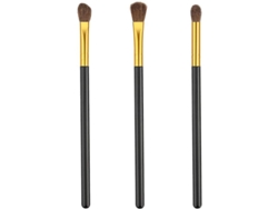 Juego De 3 Brochas De Maquillaje Profesionales Para Ojos, Sombras De Ojos, Delineador, Pliegue Del Párpado Y Cejas.