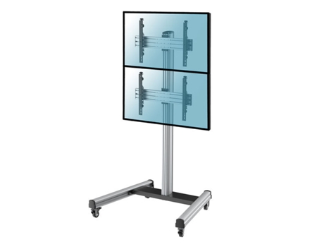 Soporte de suelo con ruedas para 2 TV 40"-65", Altura 175 cm