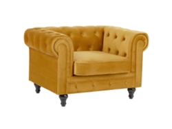 Sillón BELIANI Chesterfield de Terciopelo Amarillo 110x75x70