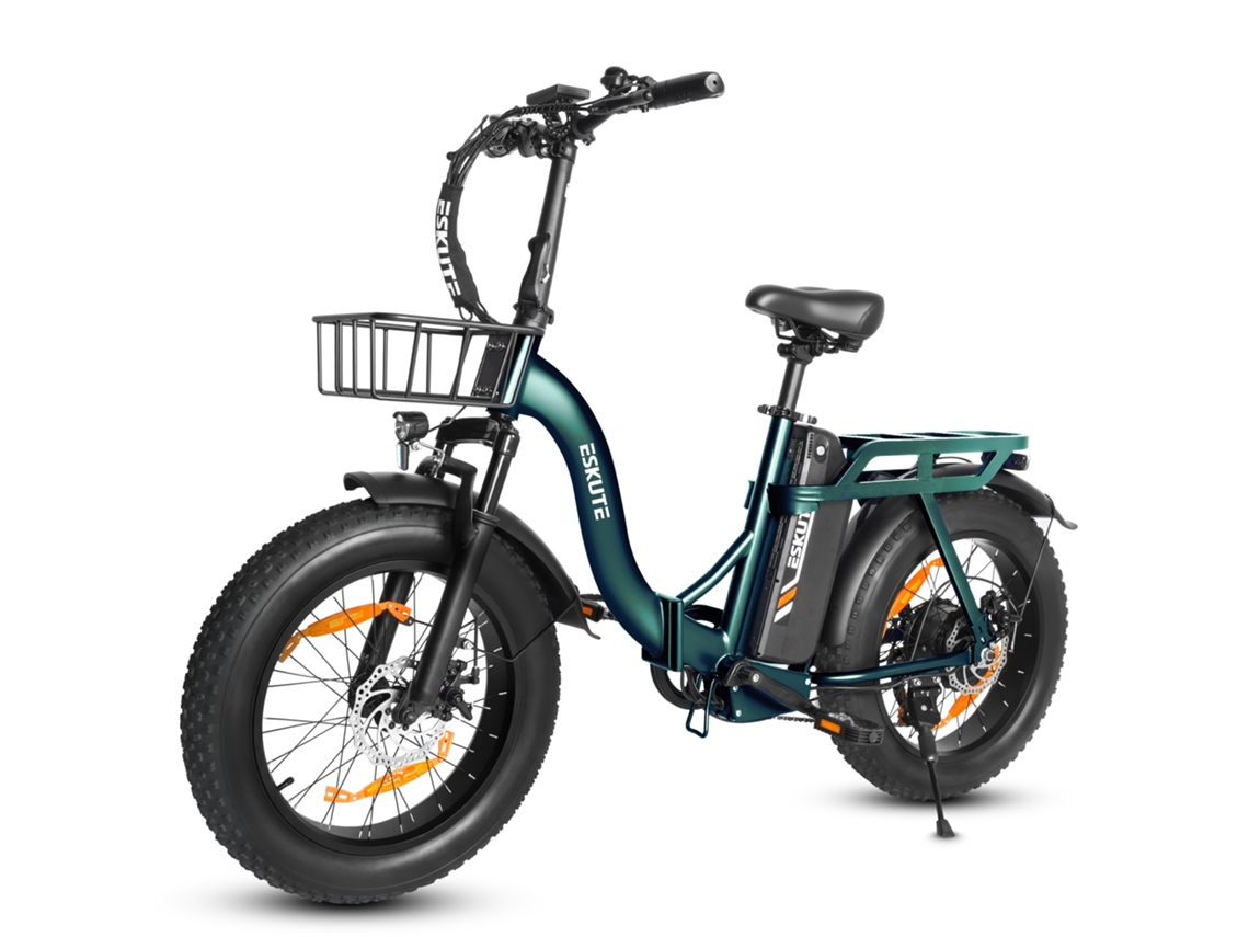 Bicicleta Elétrica Dobrável Eskute D202 Com Cesto Frontal E Bateria De 48v 20,8ah.