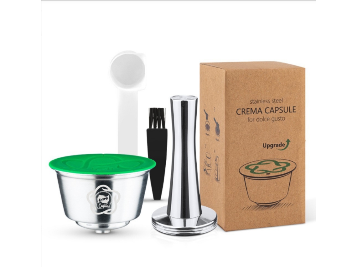 Cápsulas de acero inoxidable para Dolce Gusto, Crema, cuchara de café de alta calidad Kofihety