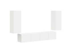 Conjunto de 4 piezas de muebles para TV de montaje en pared | Mueble para TV | Mueble para TV blanco