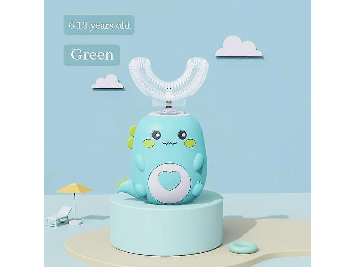 Cepillo de dientes eléctrico inteligente para niños con forma de U, rotación de 360 ​​grados y diseño de dibujos animados. GOKOCO