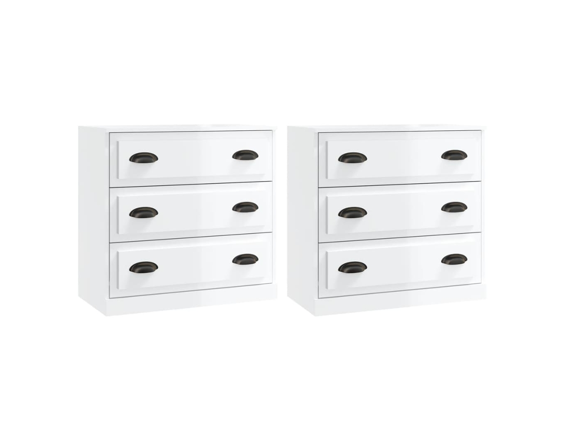 Juego de 2 aparadores derivados de madera blanco brillante MAISON EXCLUSIVE (95x95x45 cm)