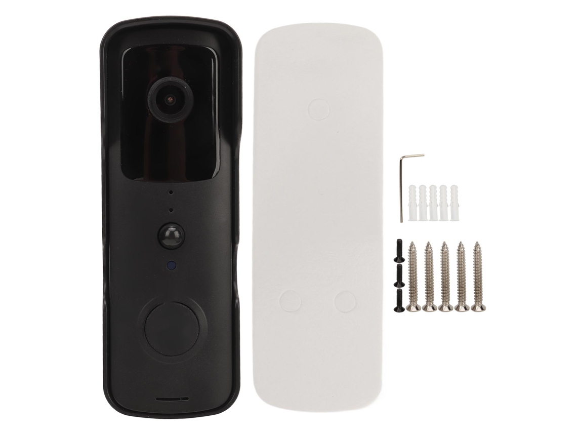 Timbre De Puerta Con Cámara Inalámbrica Wifi Visión Nocturna Habla Bidireccional Detección Humana Ángulo Amplio 155° Para Seguridad Hogar