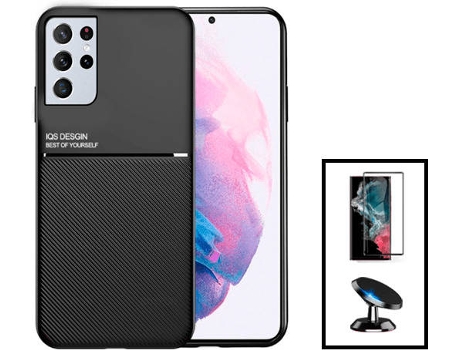 Kit Carcasa Trasera Magnética Anti Choque + Protector de Pantalla Samsung Galaxy S22 5G Ultra 5G GIFT4ME Negro