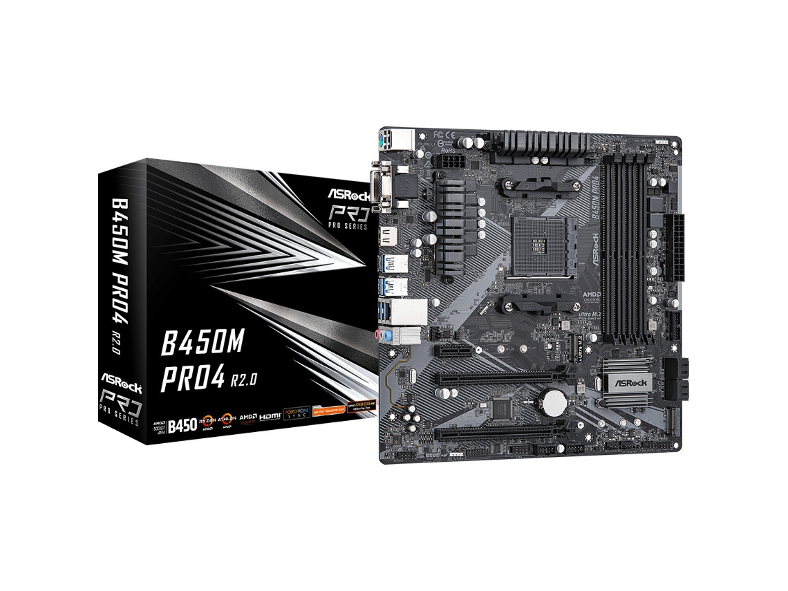 Placa base B450M Pro4 R2.0 (AM4) Micro ATX ASROCK