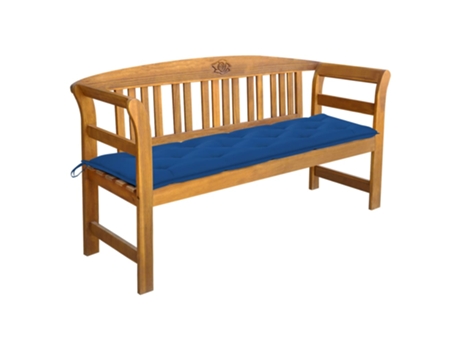 Banco de jardín VIDAXL Azul Madera de acacia (157x45x82.5 cm)