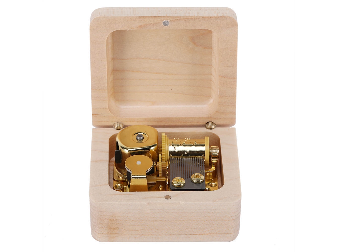 Caja de música de madera grabada, regalo romántico, Worten