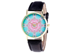 Reloj De Pulsera De Moda Para Mujer En Piel Sintética Con Movimiento De Cuarzo Sencillo, Color Negro.