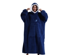Manta Con Capucha, Sudadera Grande De Forro Polar Con Capucha, Manta Para Llevar, Bata De Baño Unisex (azul Marino) Cuich