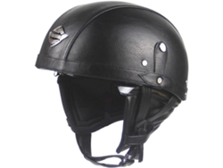 Casco de seguridad vintage para motocicleta, mitad cuero sintético, 1 unidad.