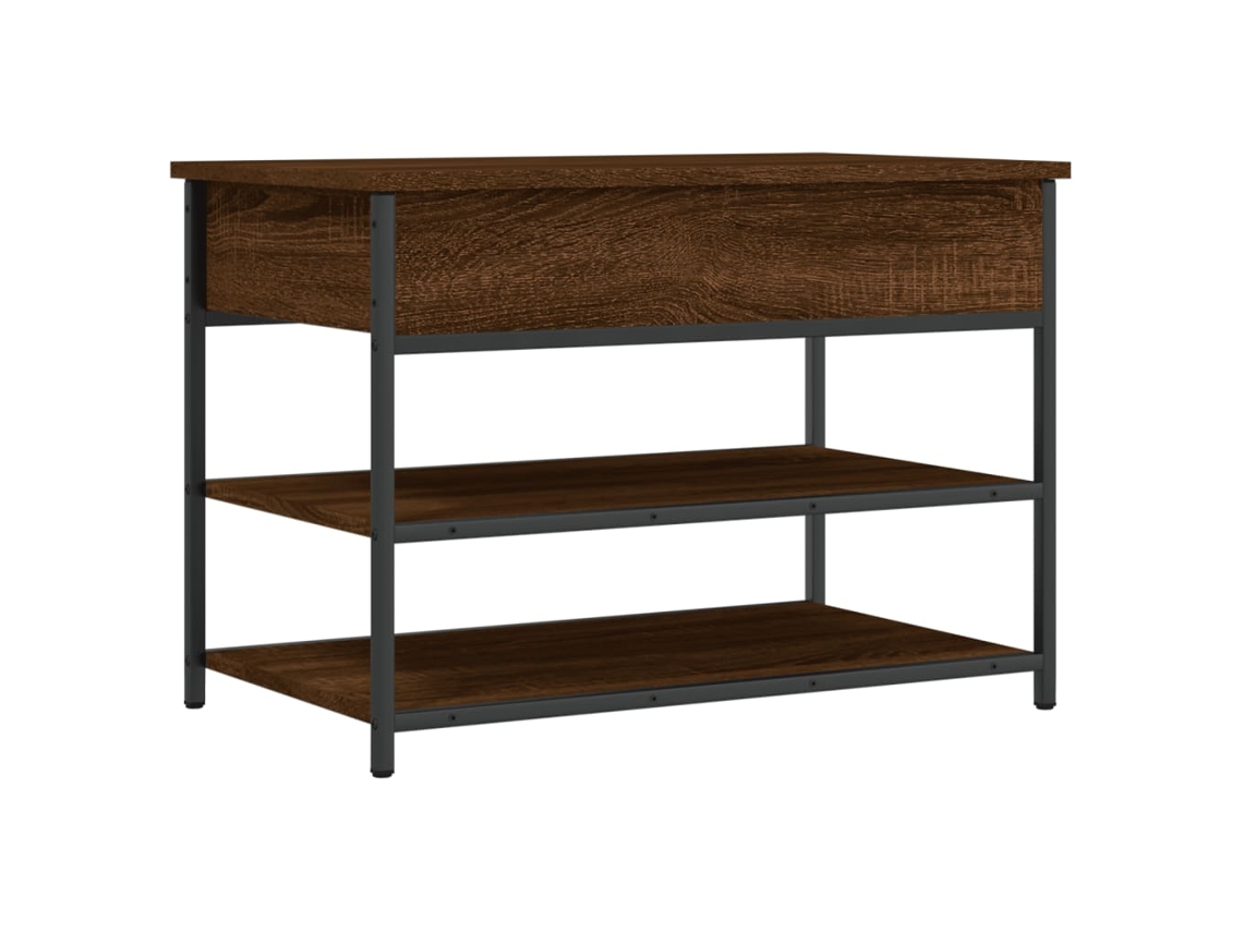Maison Exclusive - Banco Zapatero Madera De Ingeniería Roble Ahumado 70x42,5x50 Cm