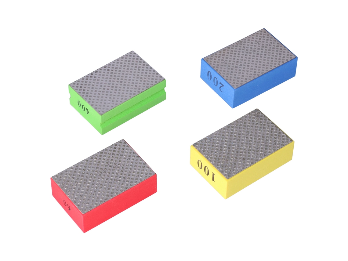 4 Pads De Polimento Manual De Diamante Para Lijamento E Desbaste De Telhas E Pedras 60 100 200 400 Grit