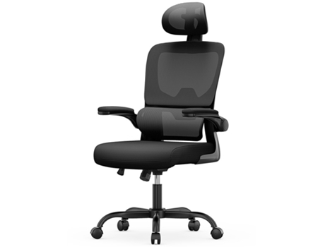Silla de Oficina Operativa Ergonómica NASPALURO con Ruedas, Soporte Lumbar y Cervical Ajustable Reposabrazos 3D (Negro)
