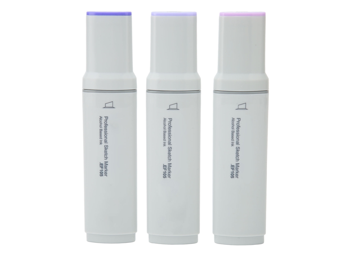 3 Rotuladores De Pintura Jumbo Profesionales Con Punta Ancha, Secado Rápido, Azul Y Morado.