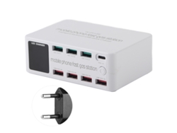 Carregador Multifuncional 8 Em 1 Estação Usb Smart Socket Bracket 100w Qc3.0 Pd18w 100-240v