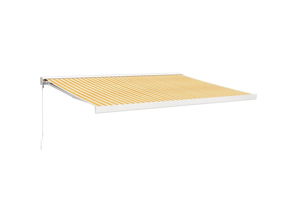 Maison Exclusive - Toldo Retráctil Aluminio Y Tela Amarillo Y Blanco 4,5x3 M