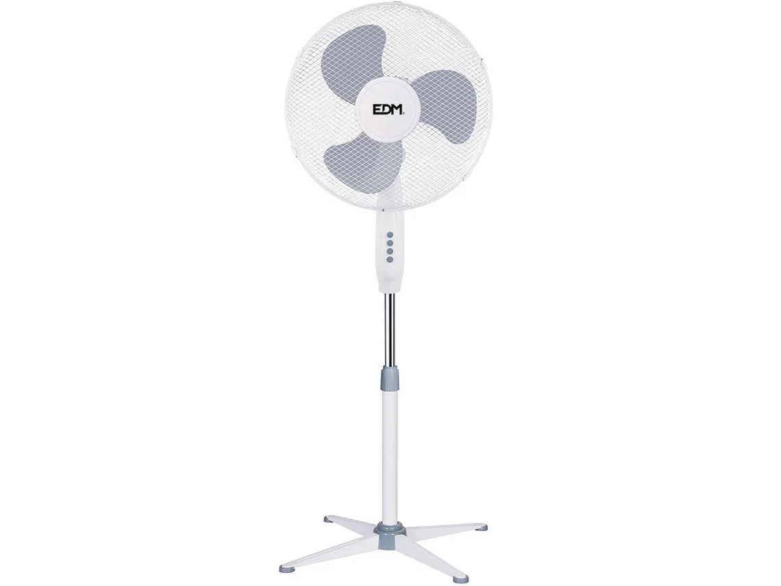 Ventilador de Pie Blanco EDM 45W 40 Cm Altura Regulable 105-125 Cm