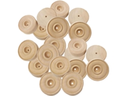 Juego De 30 Piezas De Ruedas De Madera Natural Para Manualidades, Juguetes Y Proyectos Hechos A Mano.