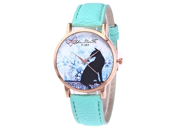 Reloj De Pulsera Analógico De Aleación Para Parejas Con Movimiento De Cuarzo Verde Claro - Negocios