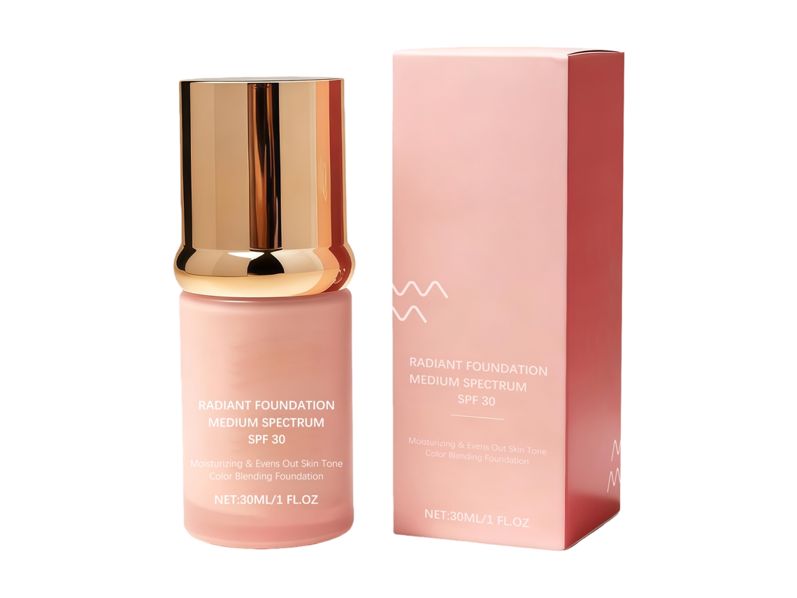 Base de maquillaje ligera y natural con SPF para protección solar.