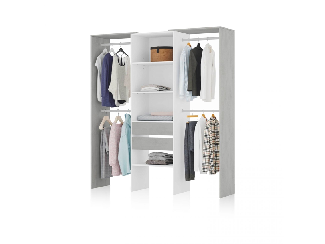 Armario vestidor Lada Blanco - Cemento 179 x 202 x 50 cm