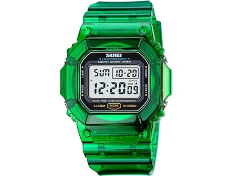 VEANXIN Relojes digitales con luz LED Reloj de pulsera transparente resistente al agua-Púrpura