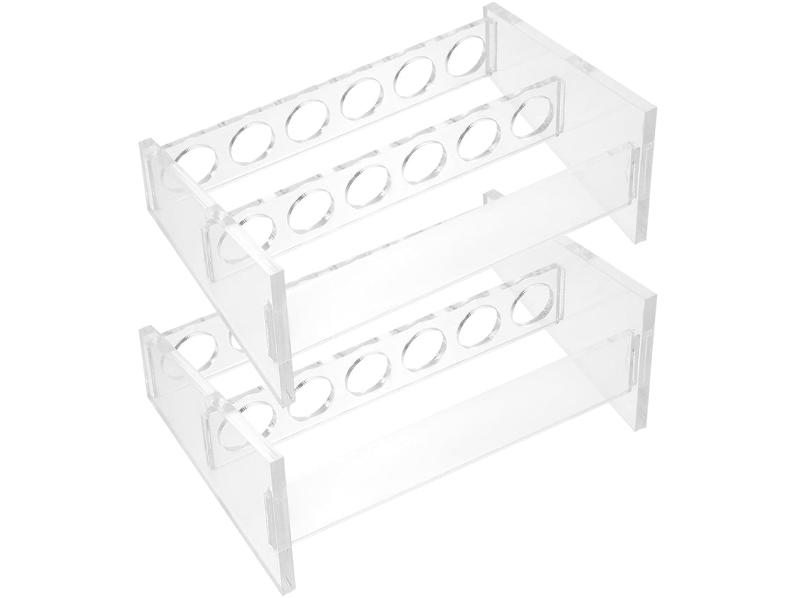 Suporte Transparente Para Tubos De Ensaio De 2 Níveis, 1 Fileira × 6 Compartimentos