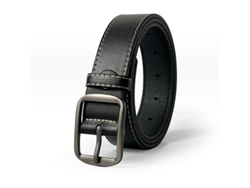Cinturón Yuysan de piel sintética, unisex, 3,3 cm de ancho, 120 cm de largo, color negro.