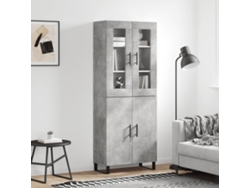 Aparador Alto Madera Contrachapada Gris Hormigón 69,5x34x180 Cm