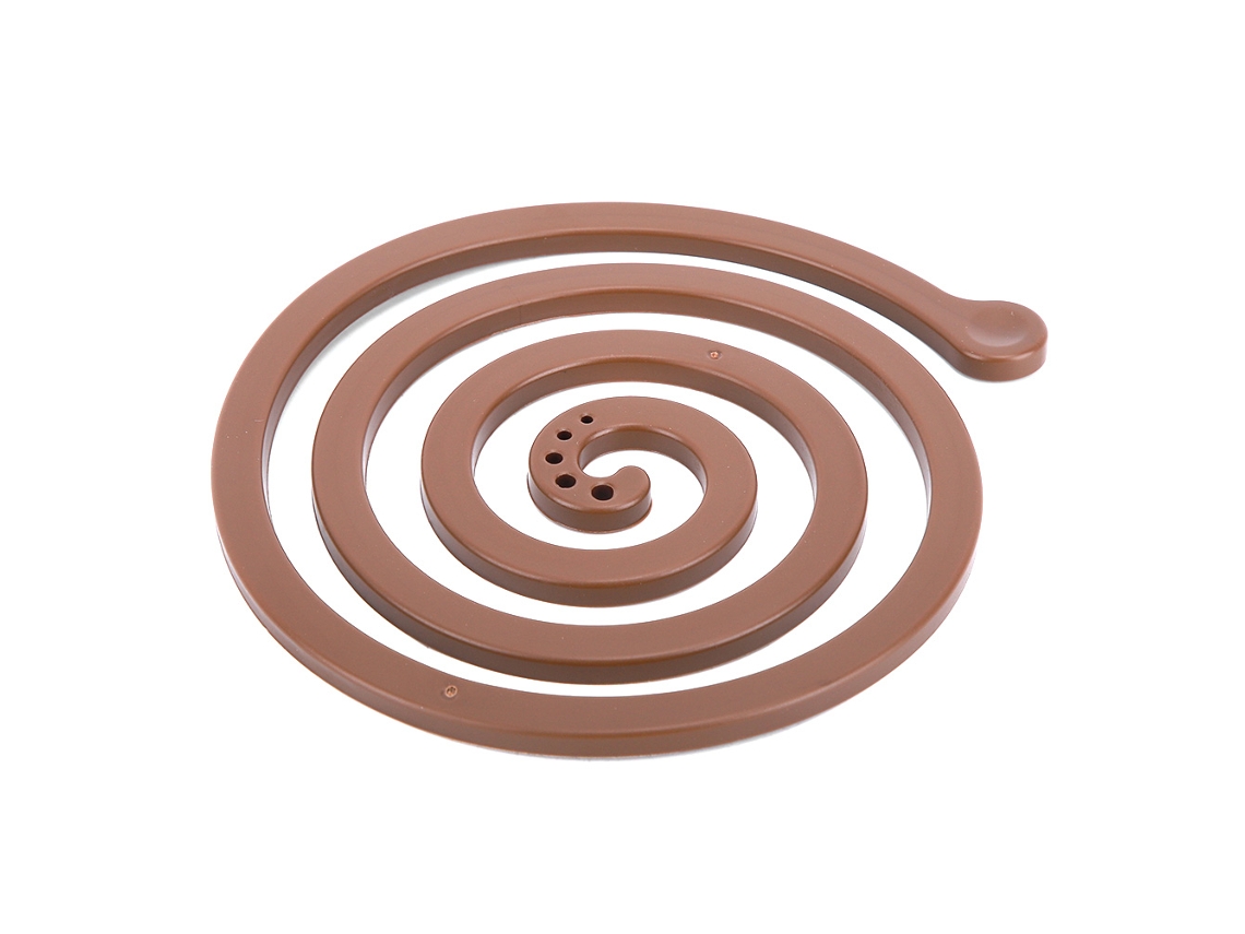 Soporte de mesa en espiral con revestimiento antideslizante y resistente al calor (marrón)