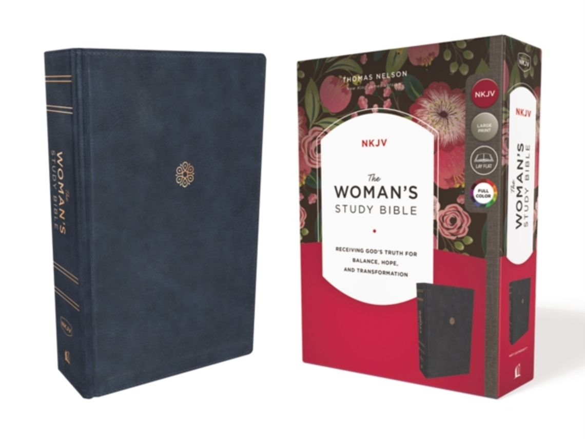 Libro NKJV, The Woman's Study Bible, Leathersoft, Blue, Red Letter, Full-Color Edition (Inglés)