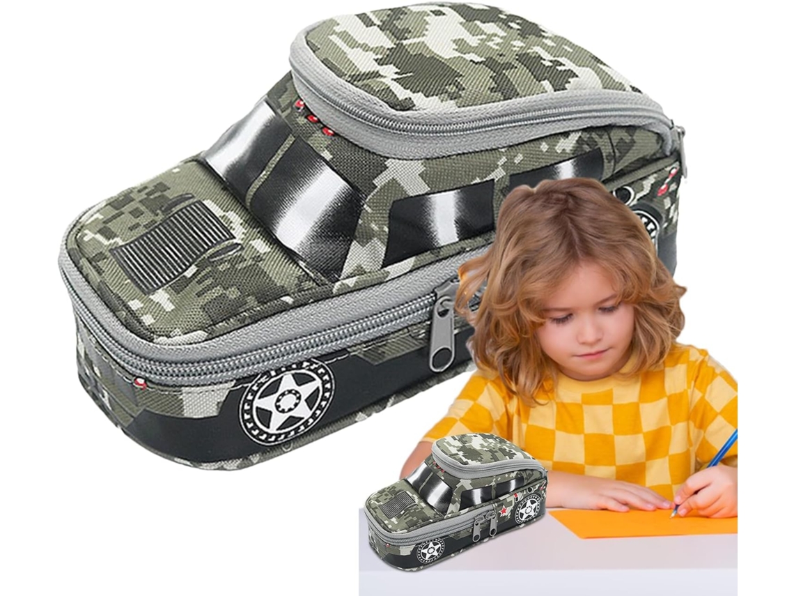 Estuche para lápices con forma de coche - Camuflaje, gran capacidad | Versátil y elegante, gris, ver A