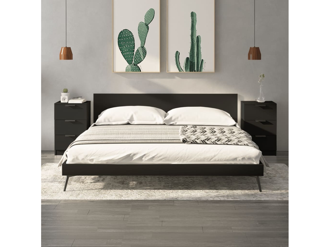 Mesita de Noche Madera Negro (40x36x65cm)