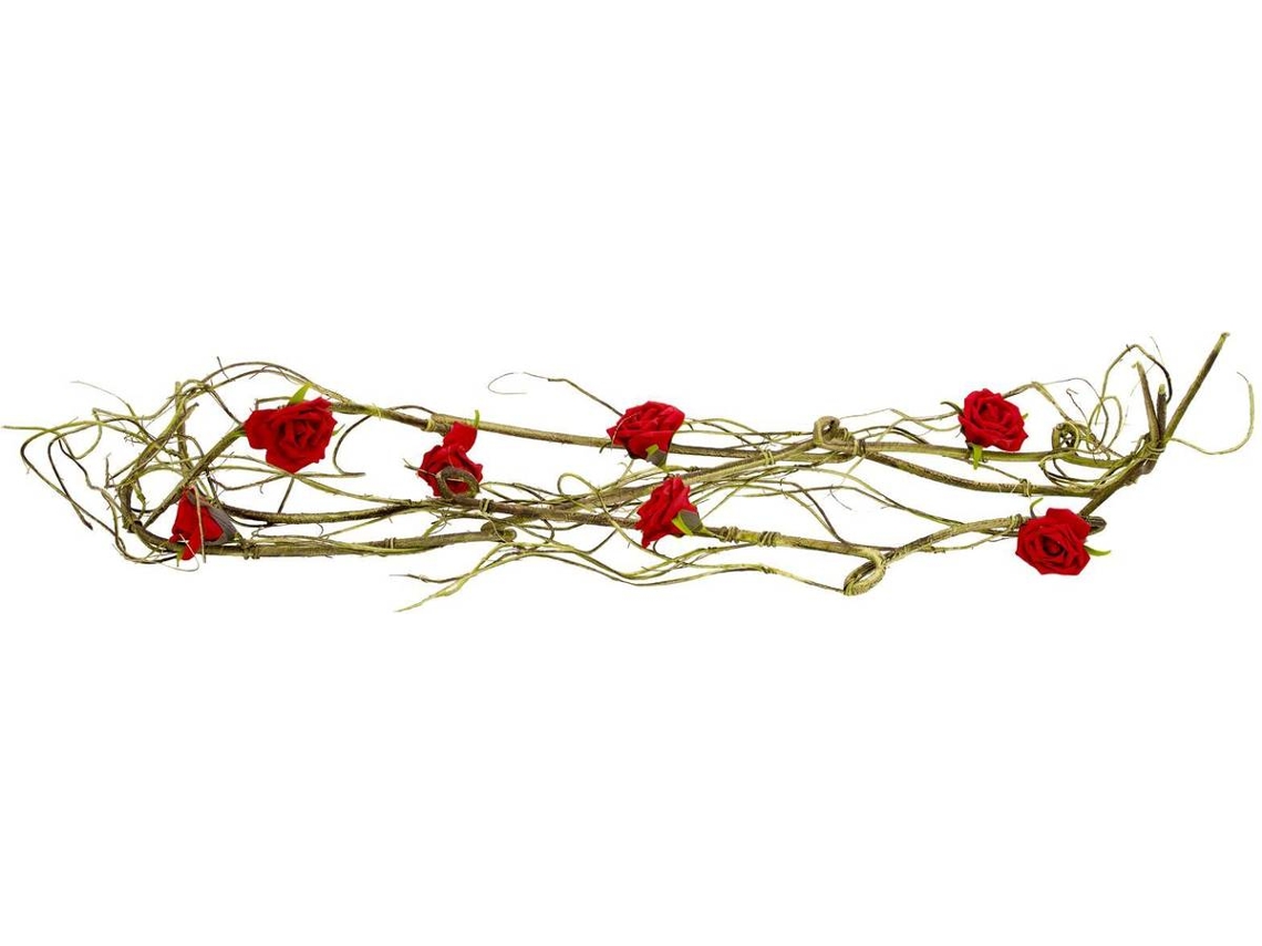 Planta Artificial EUROPALMS Rose Garland (Rojo - 145 cm)